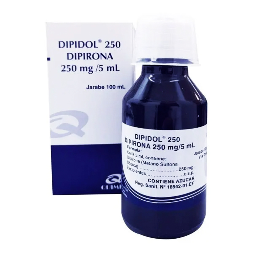 Dipidol 250 Dipirona 250 mg 5 ml Jarabe en Frasco de 100 ml