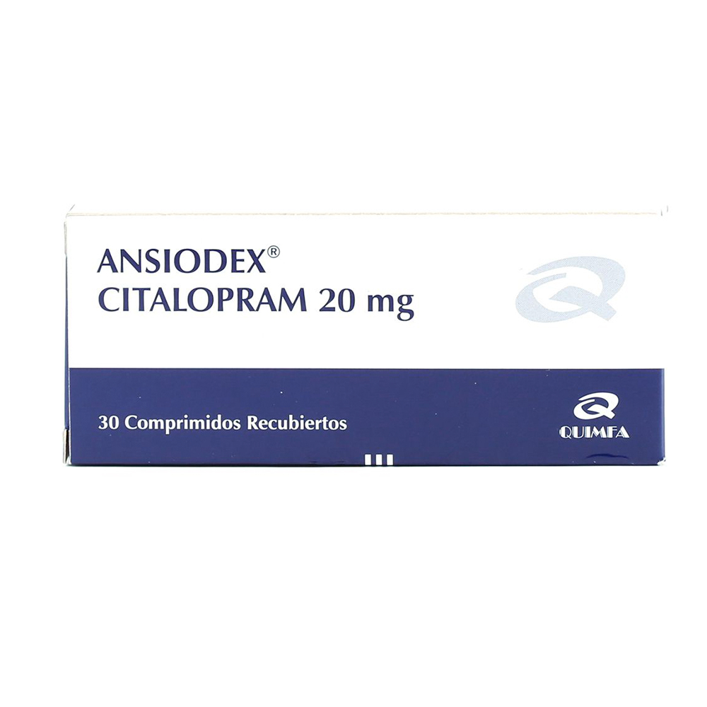 Ansiodex Citalopram 20 mg Caja de 30 Comprimidos