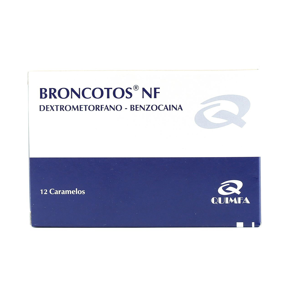 Broncotos NF Dextrometorfano Benzocaína Caja de 12 Caramelos