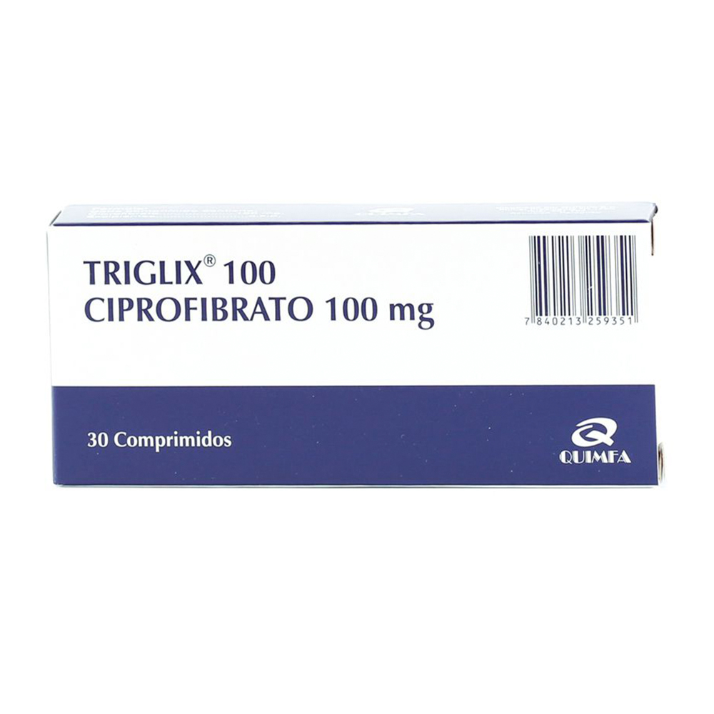 Triglix 100 Ciprofibrato 100 mg Caja de 30 Comprimidos