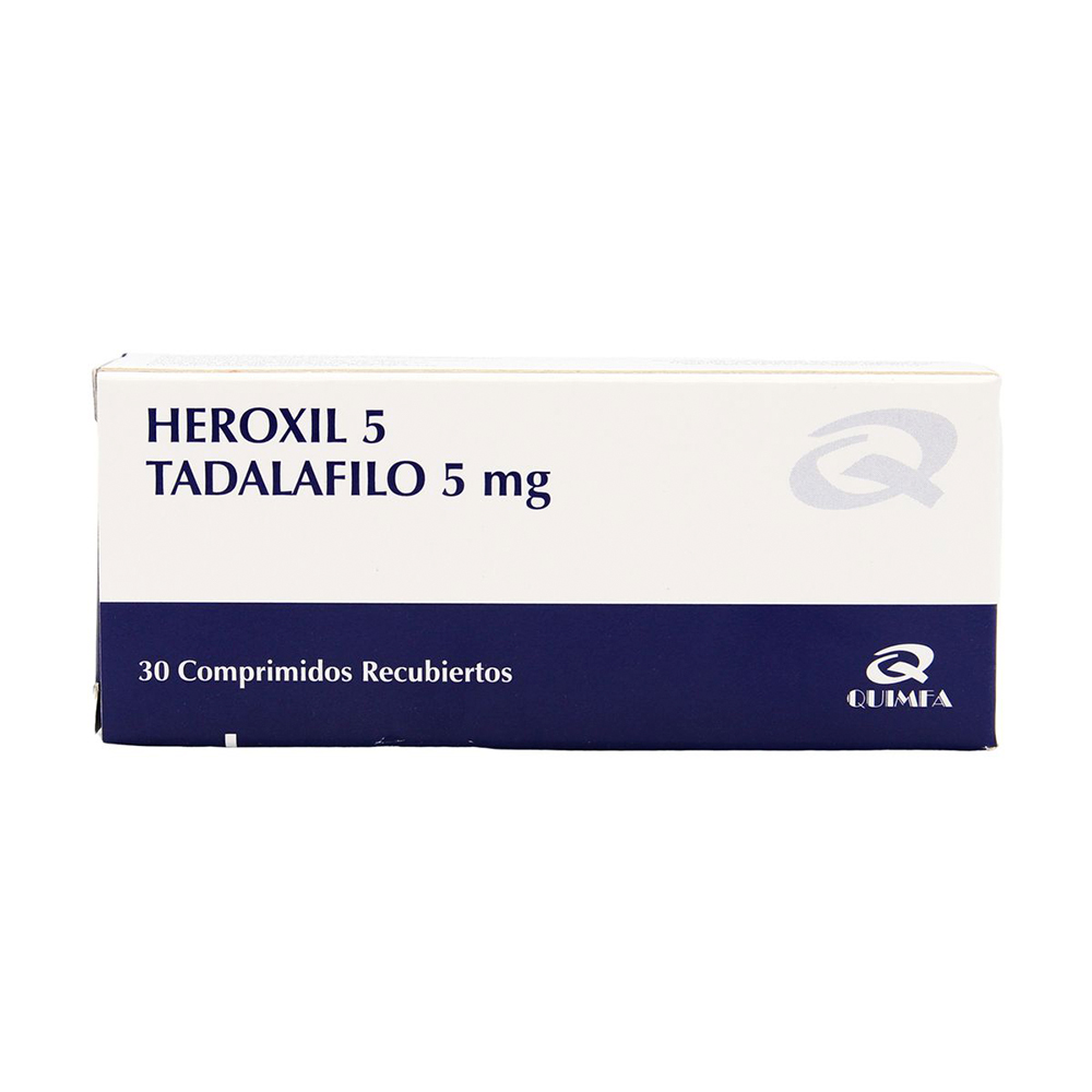 Heroxil Tadalafilo 5 mg Caja de 30 Comprimidos Recubiertos