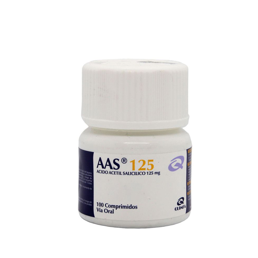 AAS 125 mg Frasco de 100 Comprimidos