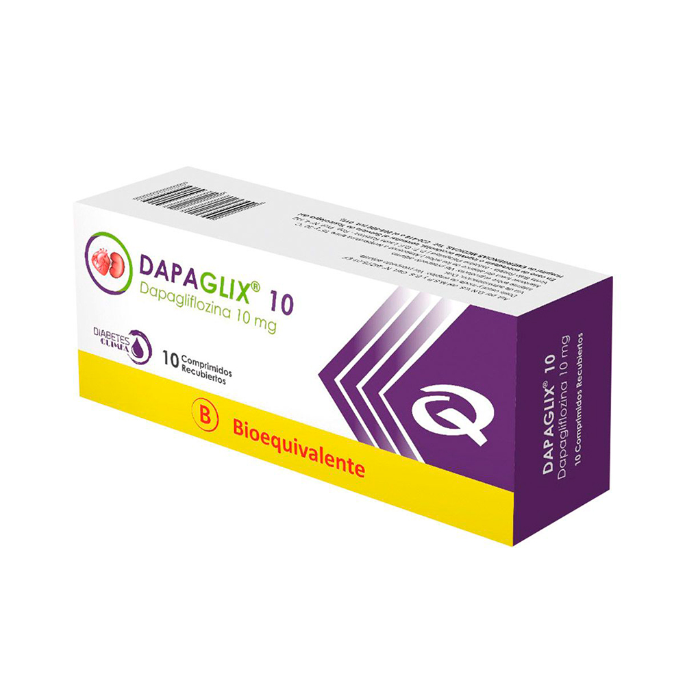 Dapaglix 10mg Dapagliflozina 10mg Caja de 30 Comprimidos Recubiertos