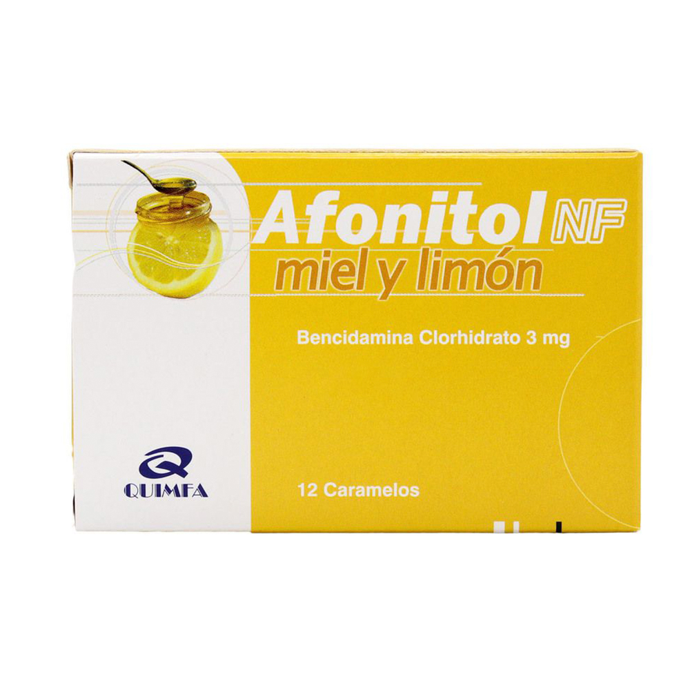 Afonitol NF Miel y Limón Bencidamina Caja de 12 Caramelos