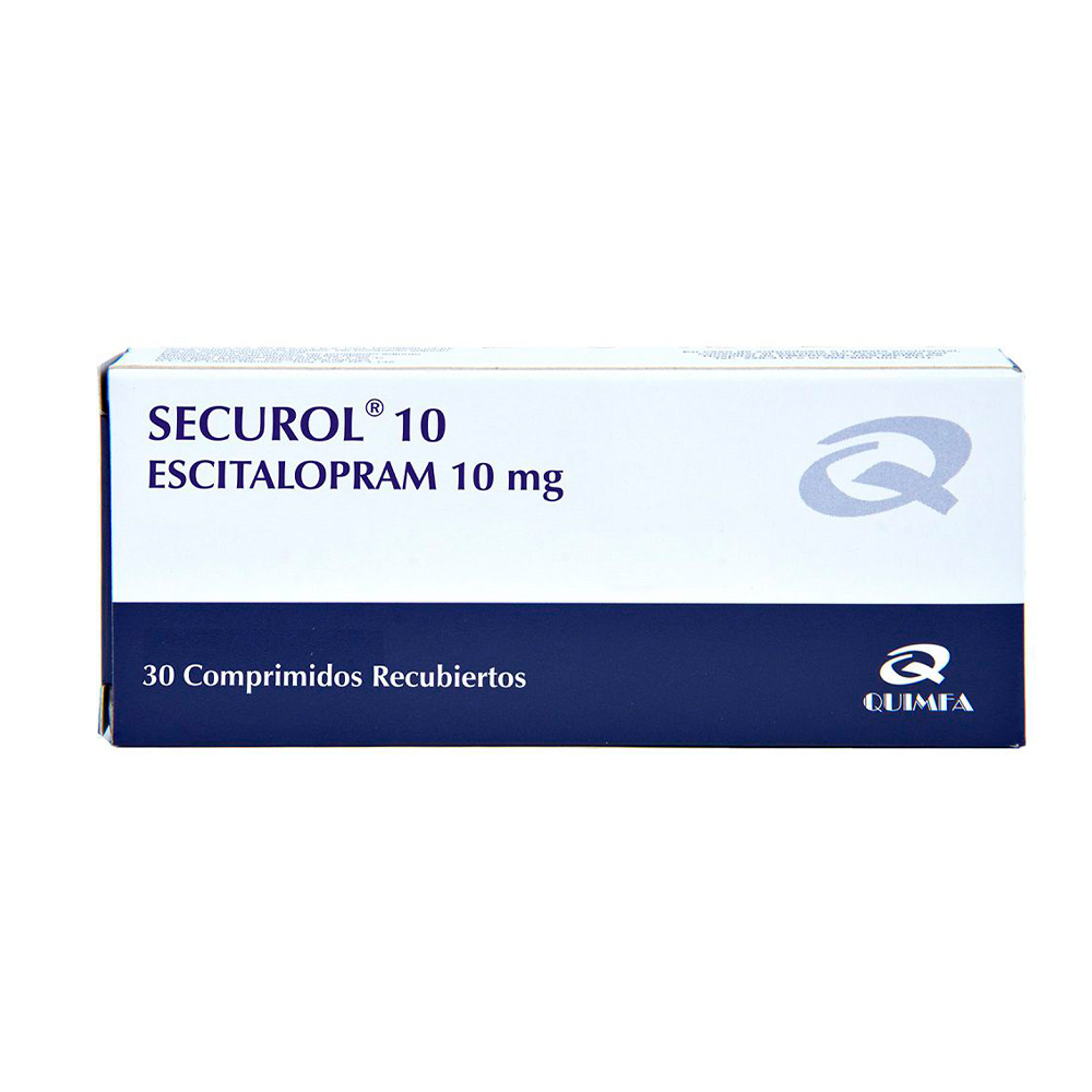 Securol 10 Escitalopram 10 mg Caja De 30 Comprimidos Recubiertos