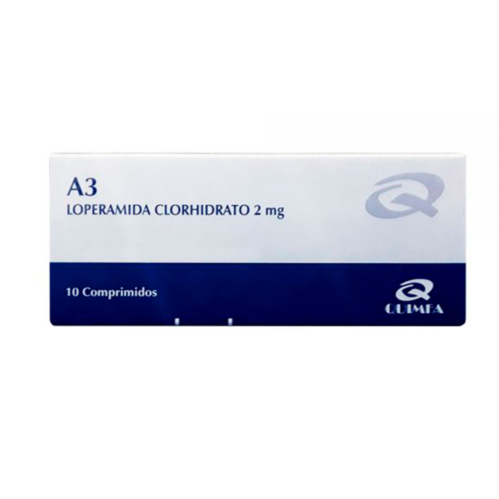 A3 Loperamida Clorhidrato Caja de 10 Comprimidos