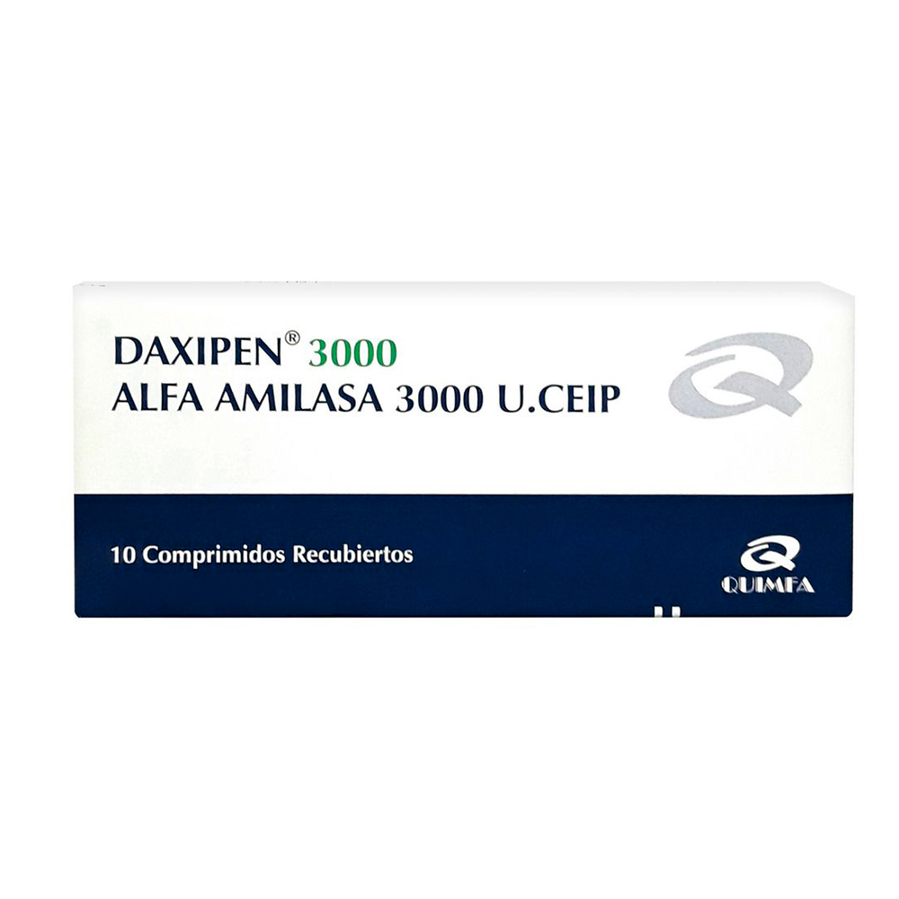 Daxipen 3000 Alfa Amilasa Caja De 10 Comprimidos Recubiertos