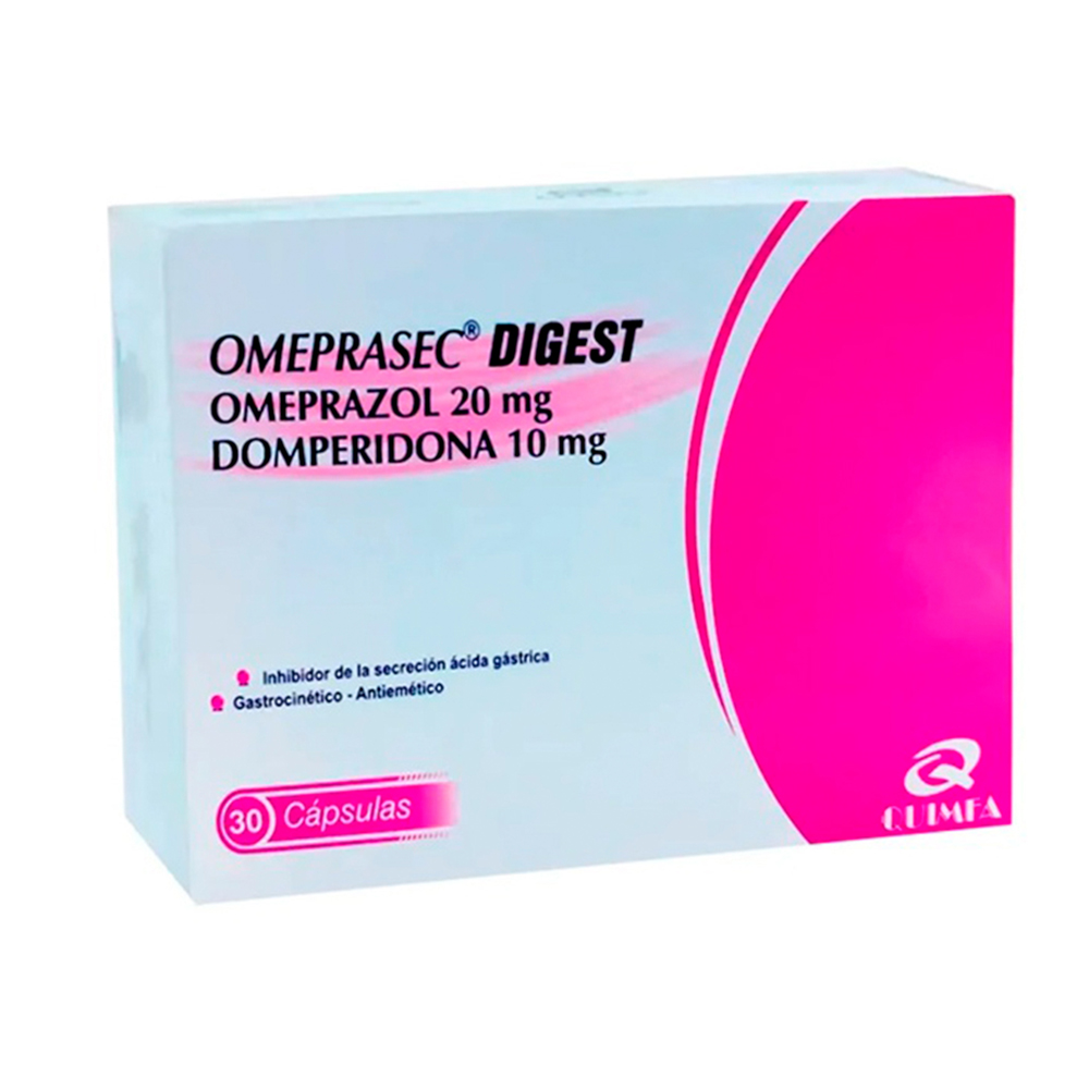 Omeprasec Digest Omeprazol 20mg Domperidona 10mg Caja x30 Cápsulas.