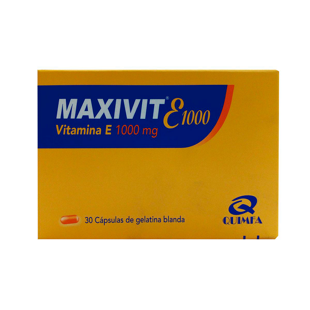 Maxivit E 1000 Vitamina E 1000 mg Caja De 30 Cápsulas de Gelatina Blanda
