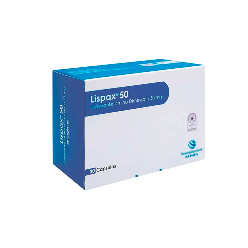 Lispax Lisdexanfetamina Dimesilato 50 mg Caja 30 Capsulas