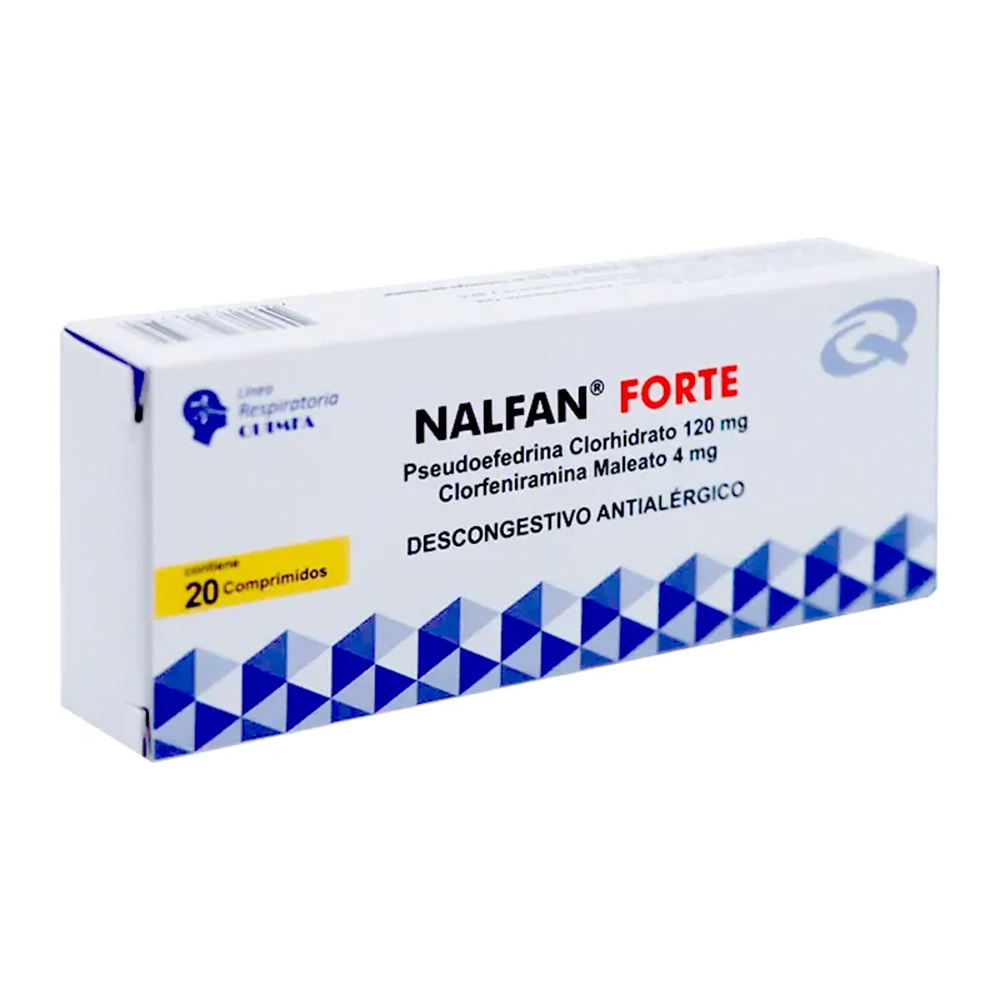 Nalfan Forte Pseudoefedrina Clorhidrato 120 mg Caja x20 Comprimidos