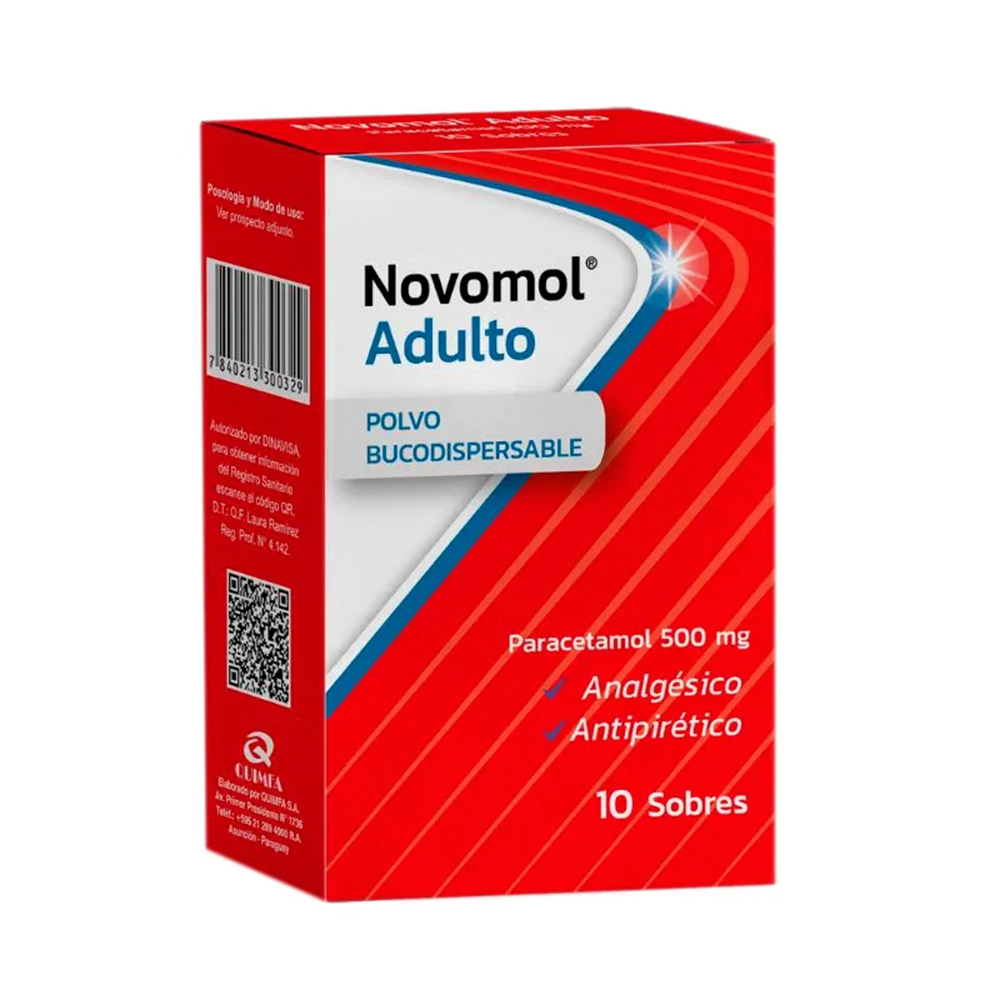 Novomol Adulto Paracetamol 500 mg Caja de 10 sobres en polvo