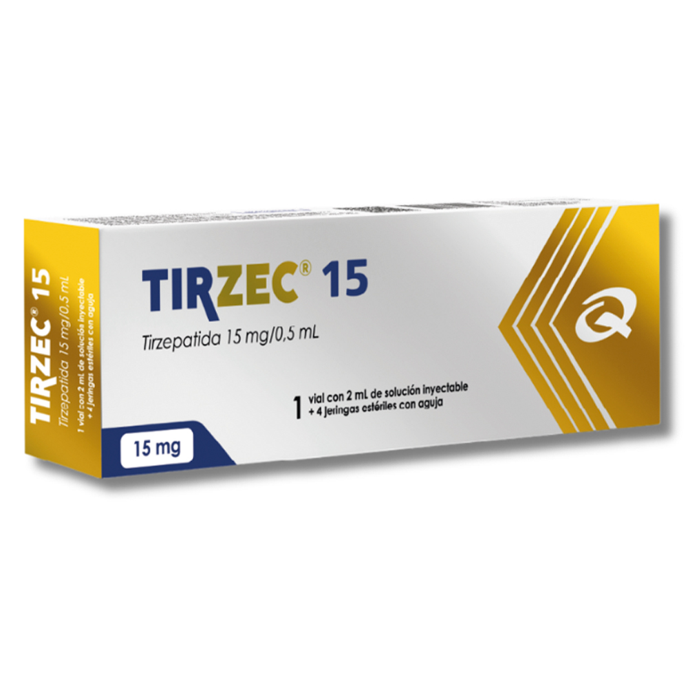 Tirzec 15 mg Caja de 1 Solucion Inyectable + 4 Jeringas