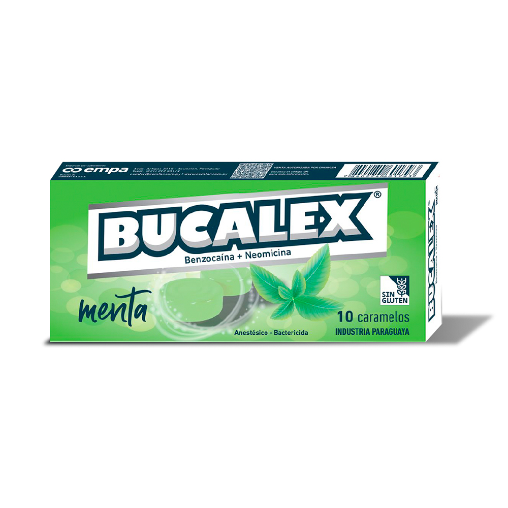 Caramelos Bucalex Menta Benzocaina Caja de 10 Caramelos