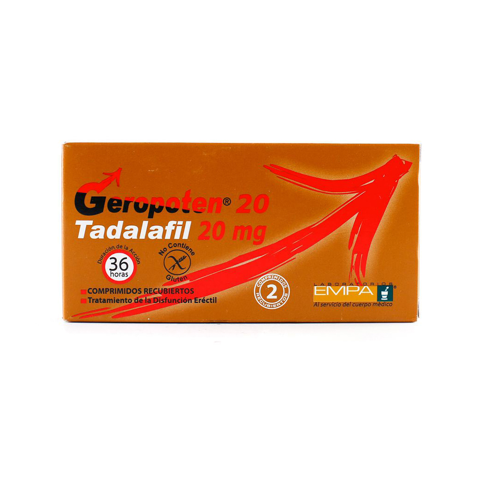 Geropoten Tadalafil 20 Mg Caja De 2 Comprimidos Recubiertos