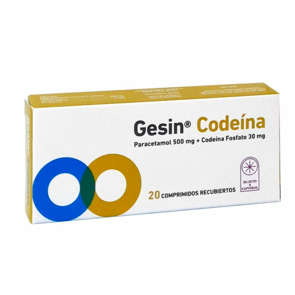 Gesin Codeina Paracetamol Codeina Fosfato Contiene 20 Comprimidos