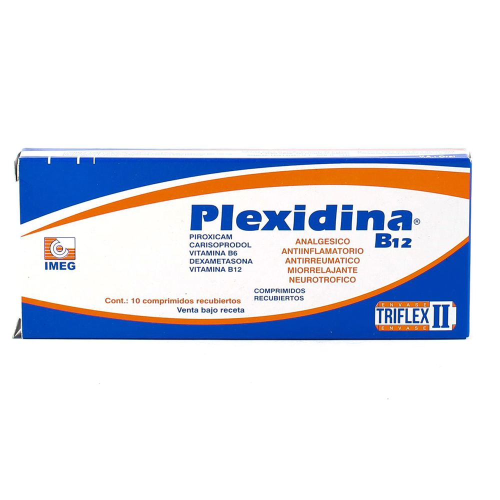 Plexidina B12 Piroxicam Caja De 10 Comprimidos Recubiertos