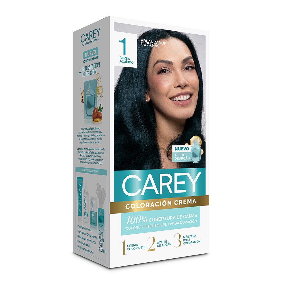 Carey Coloración Crema Negro Azulado Nro 1