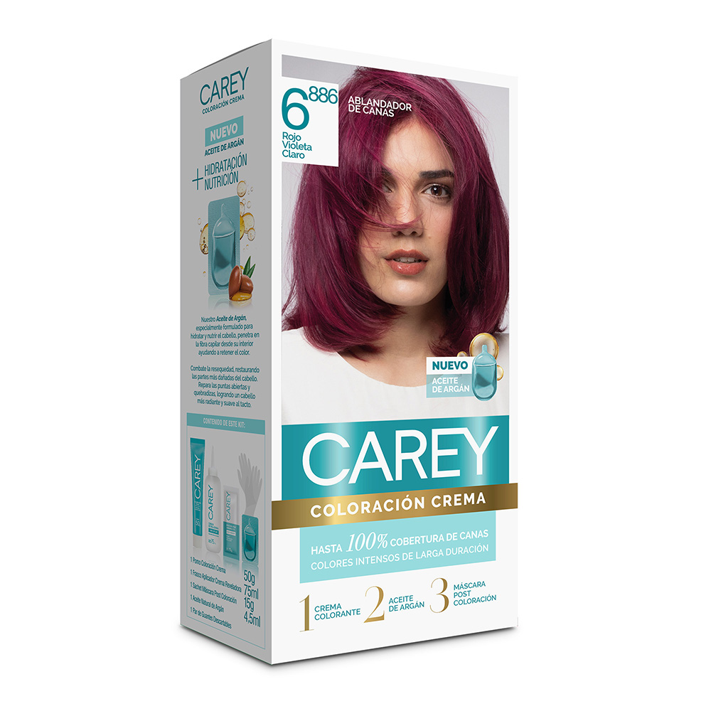 Coloración Crema Carey Rubio Oscuro Super Violeta Rojo Nro 6886