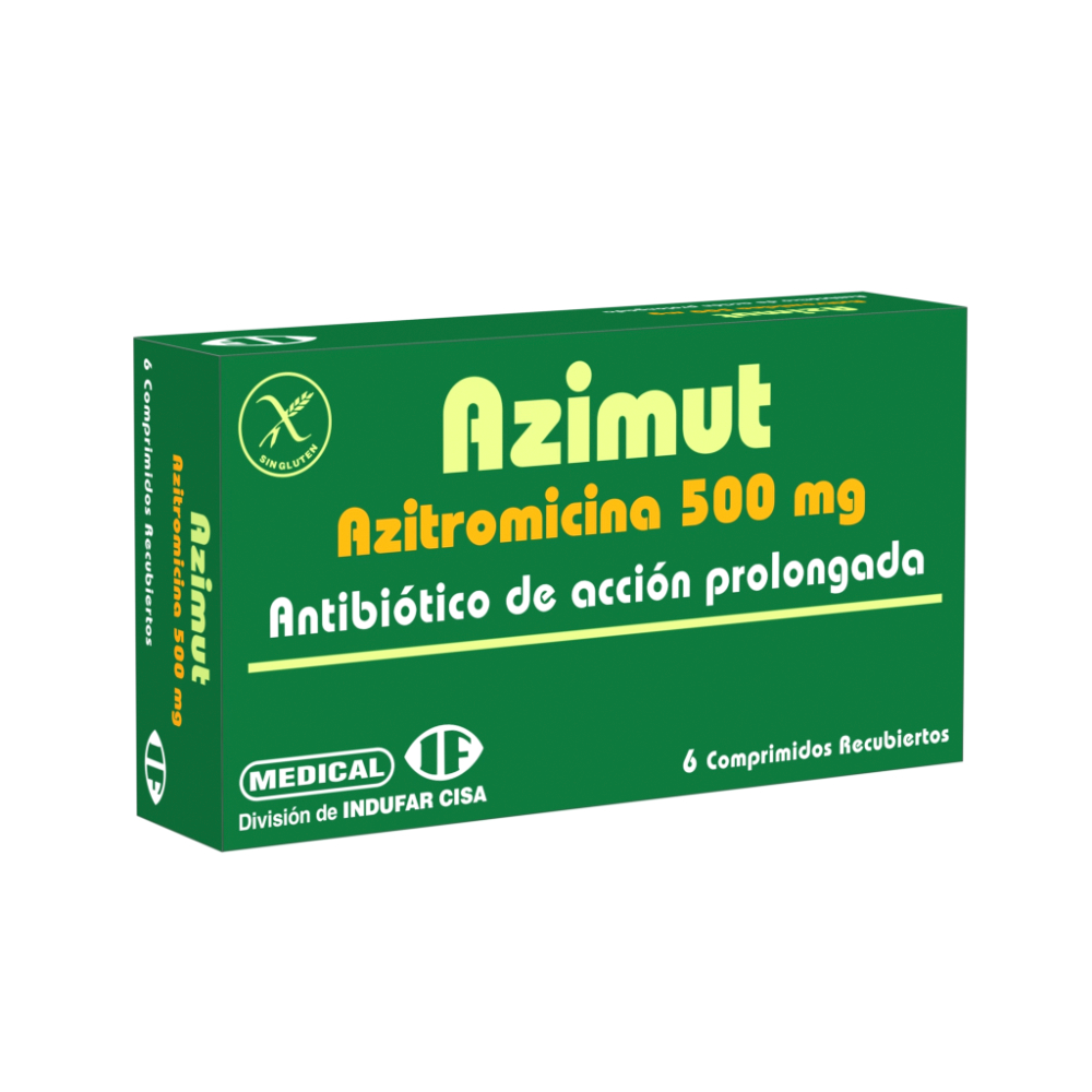 Azimut Azitromicina 500 Mg Contiene 6 Comprimidos Revertidos