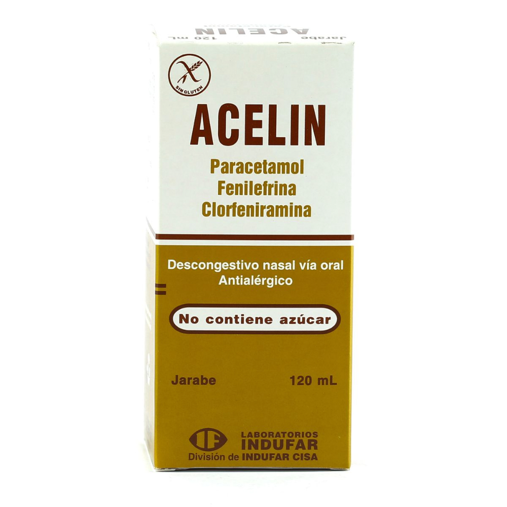 Acelin Paracetamol Fenilefrina Clorfeniramina Frasco De 120 ML