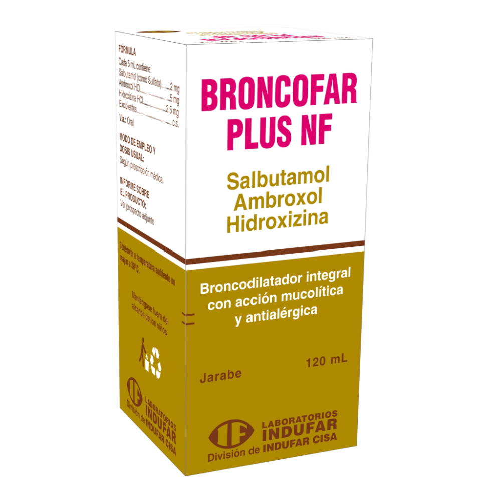 Broncofar Plus Nf Salbutamol Ambroxol Hidroxizina Frasco De 120 ML