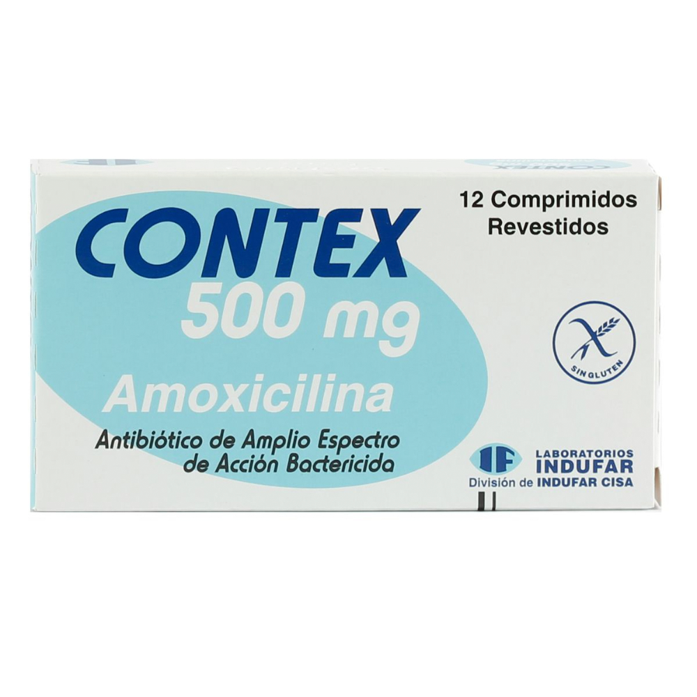 Contex 500 Mg Amoxicilina Contiene 12 Comprimidos Recubiertos