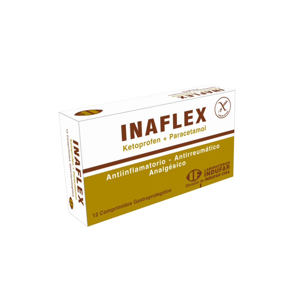Inaflex Ketoprofen + Paracetamol Caja De 2 Blíster x 12 Comprimidos