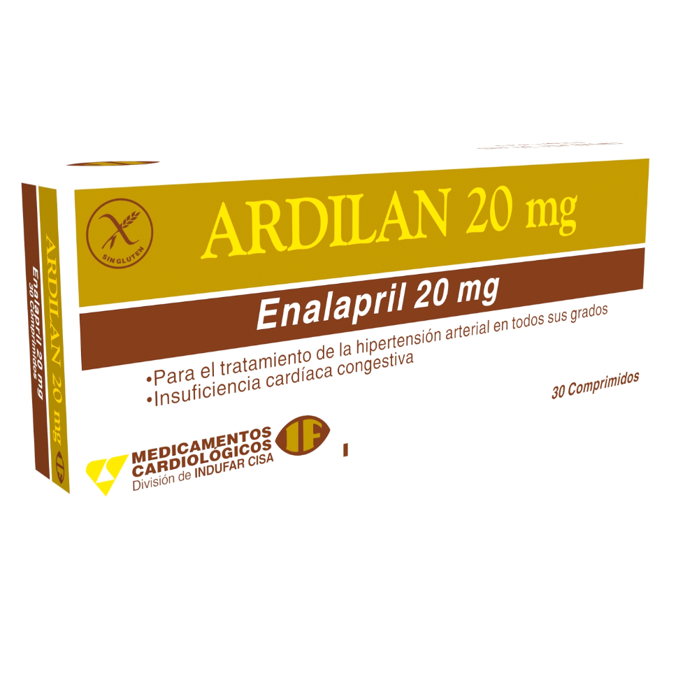Ardilan 20 Mg Enalapril 20 Mg Caja De 30 Comprimidos Ranurados