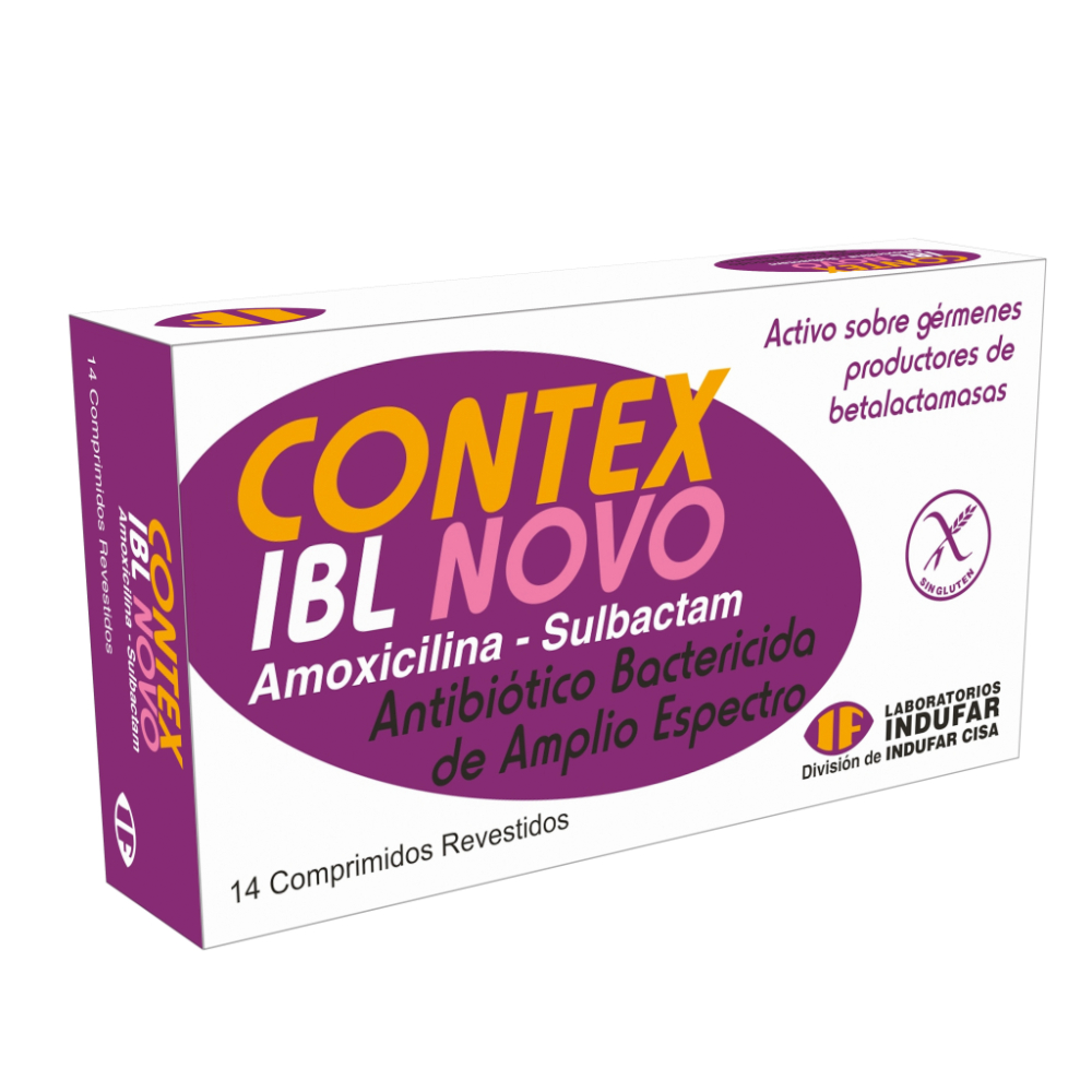 Contex IBL Novo Amoxicilina Sulbactam Caja De 14 Comprimidos Recubiertos