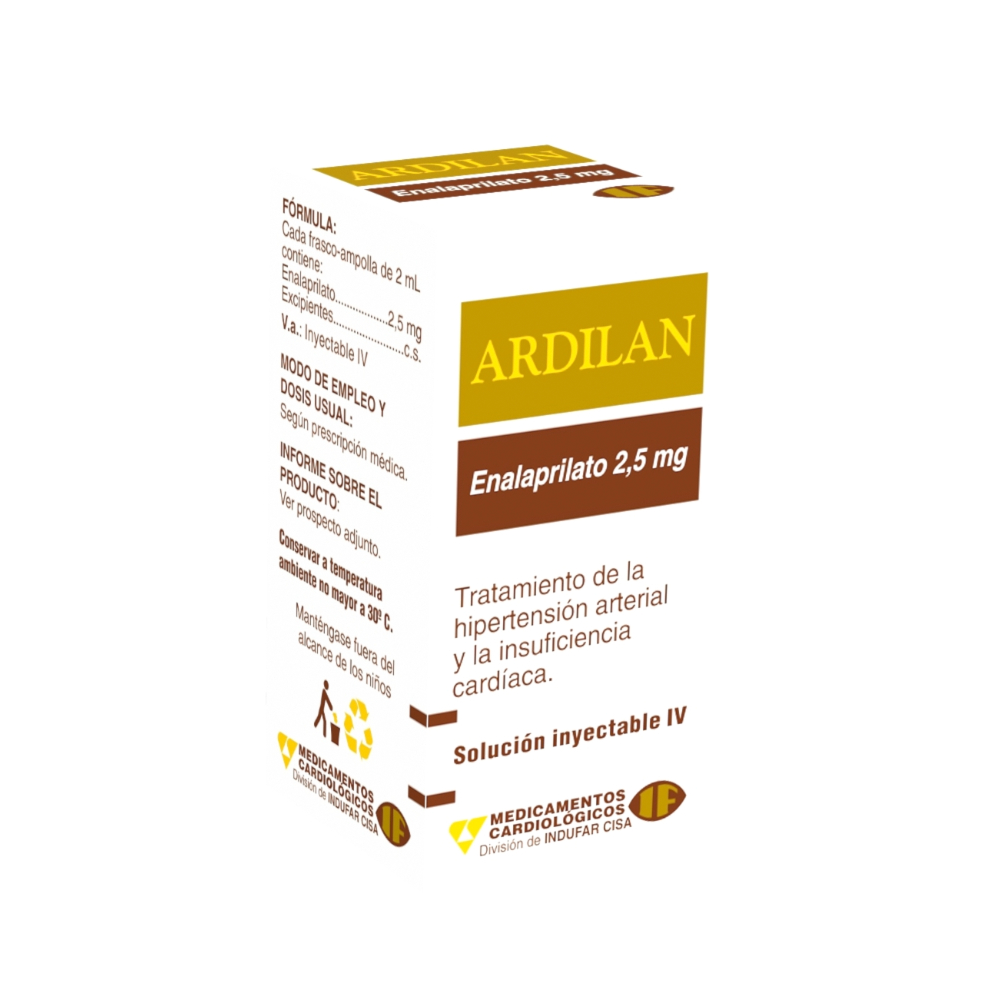 Ardilan Inyectable IV Enalaprilato 2,5 Mg Frasco Ampolla x 2 ML