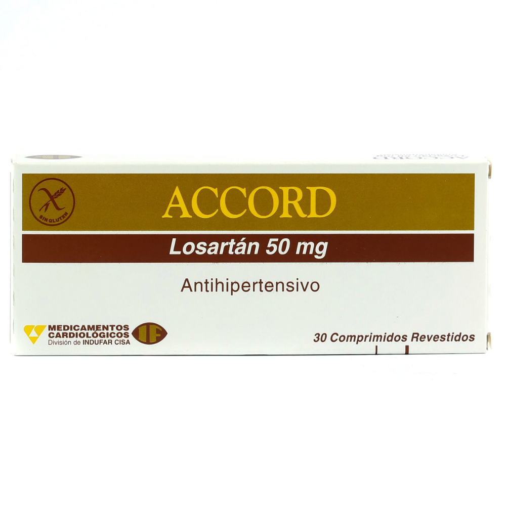 Accord Losartán 50 Mg Caja De 3 Blíster x 30 Comprimidos