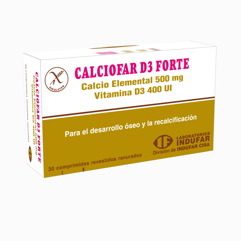 Calciofar D3 Forte Caja De 3 Blíster x 30 Compimidos.