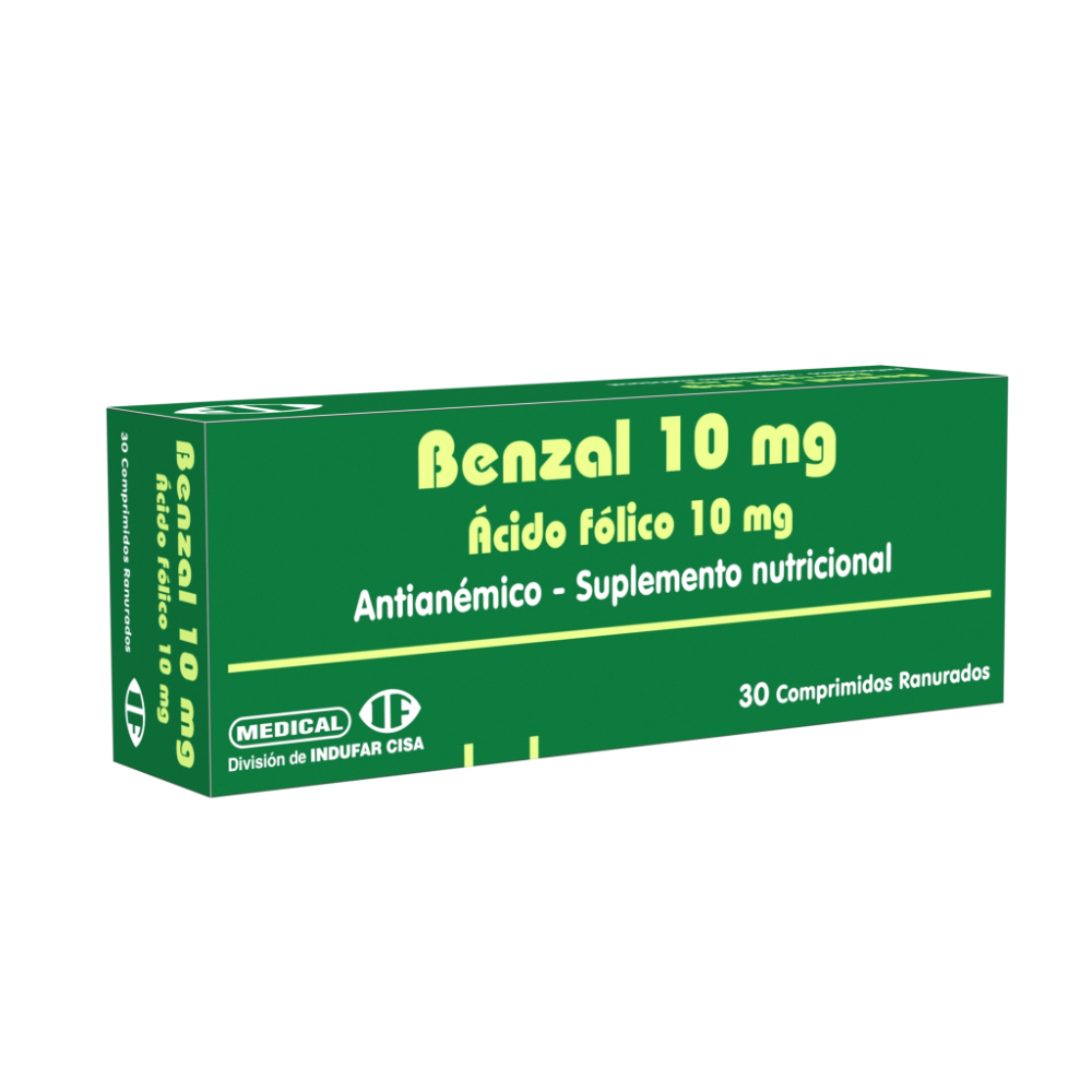 Benzal Ácido Fólico 10 mg Caja De 30 Comprimidos
