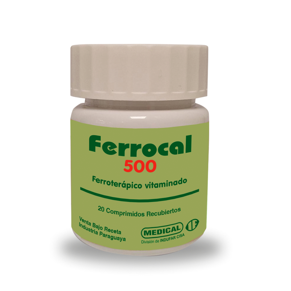 Ferrocal 500 Contiene 20 comprimidos revestidos