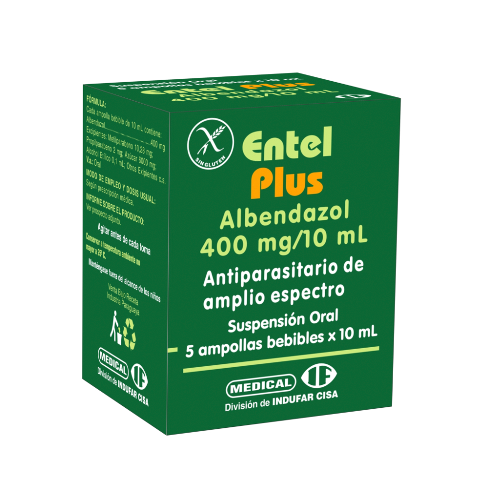 Entel Plus Albendazol Caja De 5 Ampollas Bebibles.