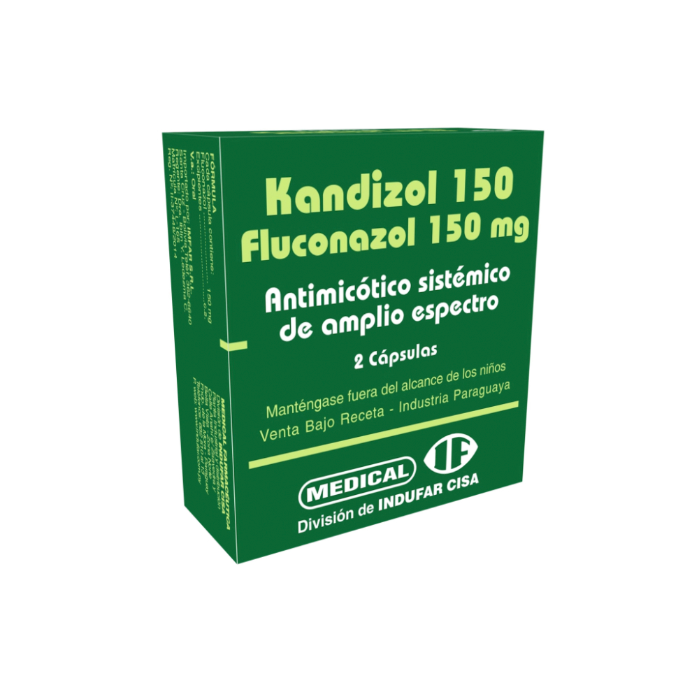Kandizol 150 Fluconazol 150 Mg Caja De 2 Cápsulas.