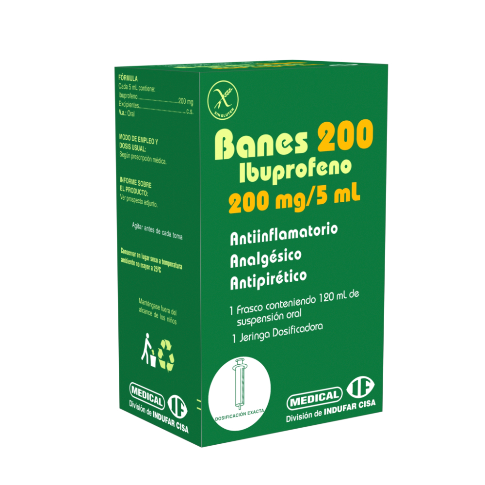 Banes 200 Ibuprofeno Suspension De 120 ML