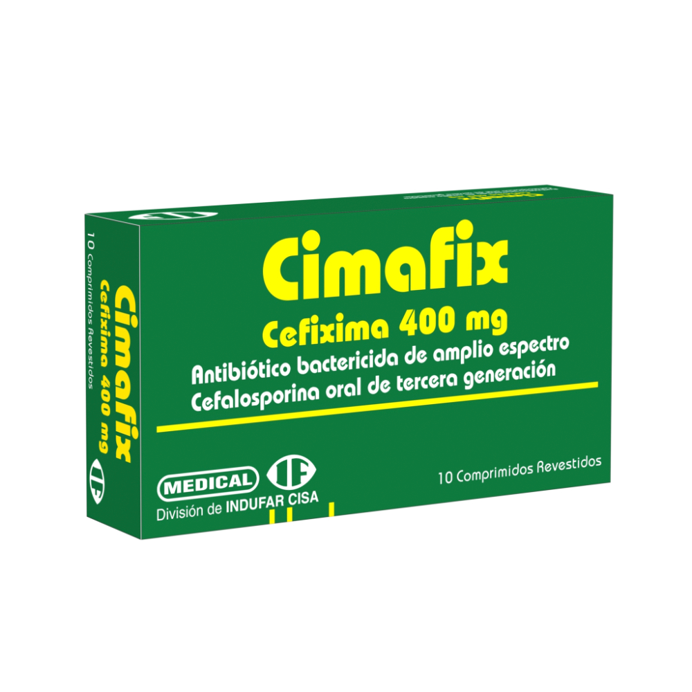 Cimafix Cefixima 400 Mg Caja De 10 Comprimidos Revestidos