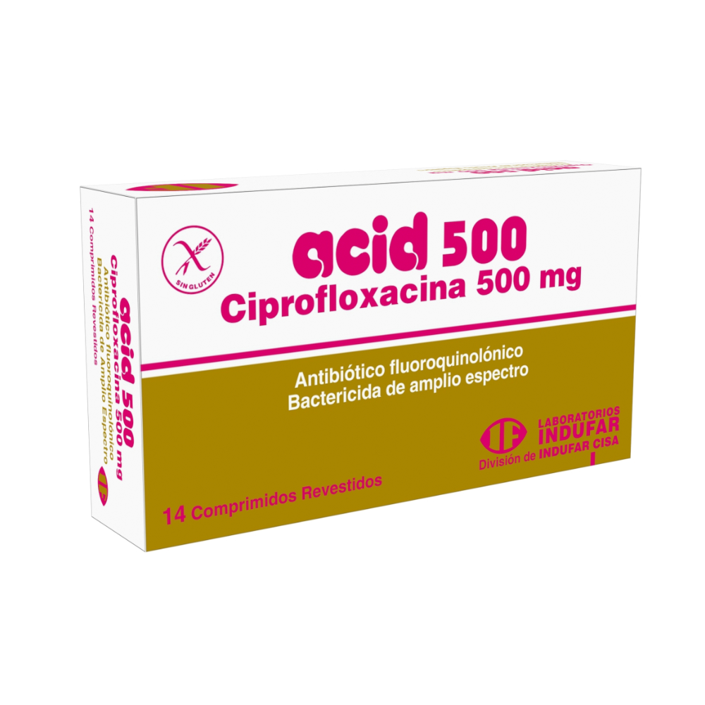 Acid 500 Mg Ciprofloxacina Caja De 14 Comprimidos Revestidos