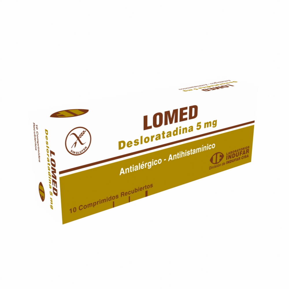 Lomed Desloratadina 5mg Caja de 10 Comprimidos Revestidos