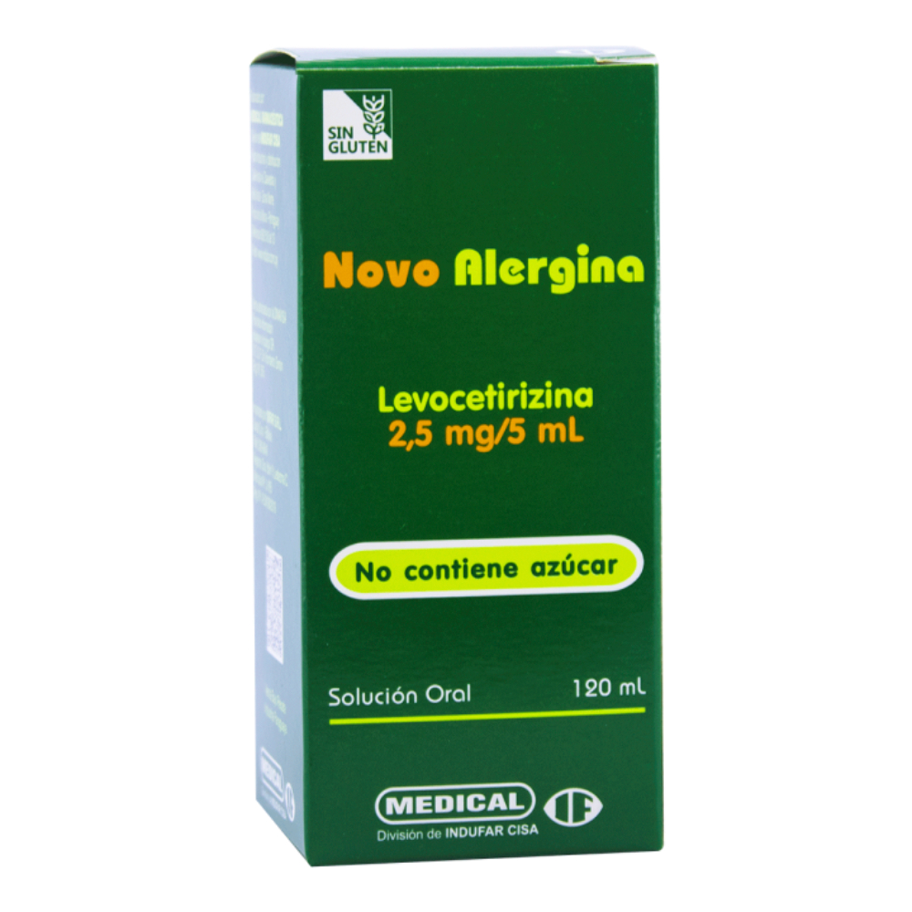 Novo Alergina Levocetirizina 2,5 MG Jarabe en Frasco de 120 ml