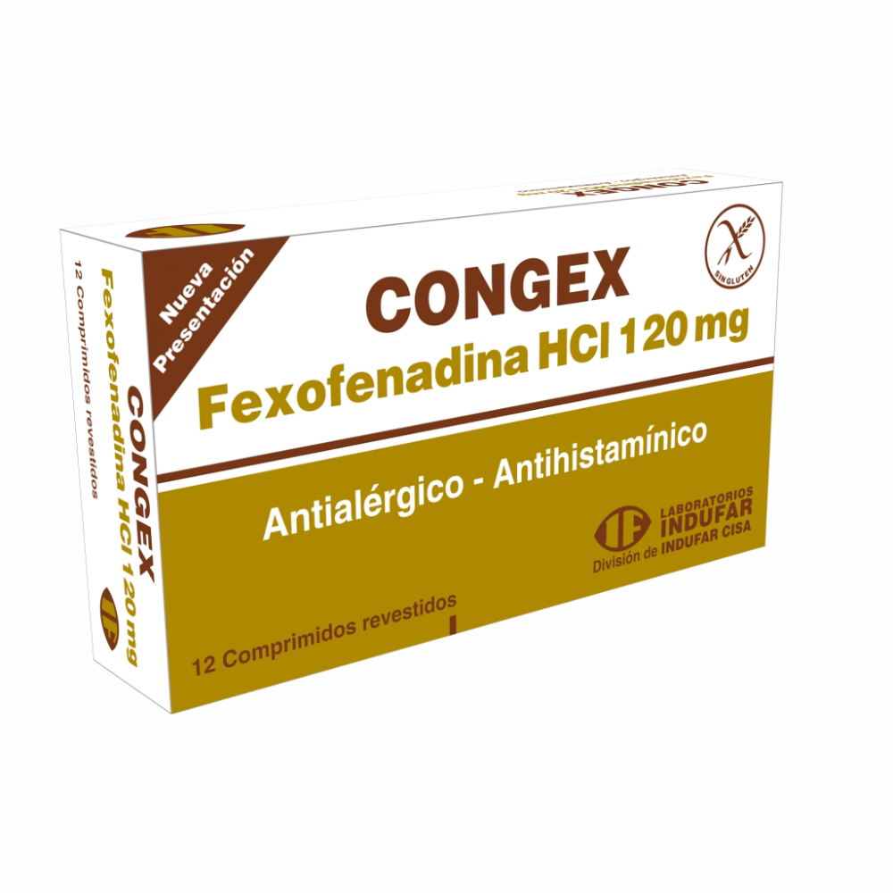 Congex Fexofenadina HCI 120 Mg Caja De 12 Comprimidos