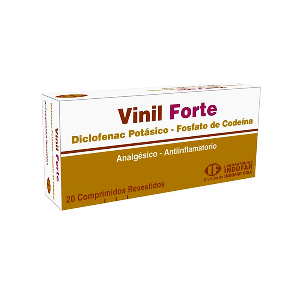 Vinil Forte Diclofenac Potásico Fosfato de Codeína Caja x20 Comprimidos.