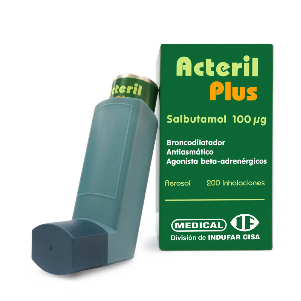 Acteril Plus Salbutamol Contenido 200 dosis.