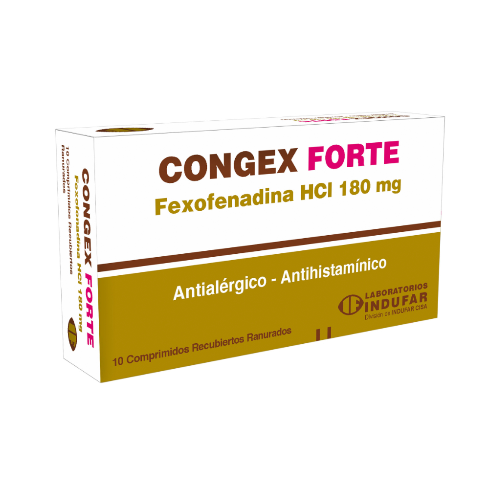 Congex Forte Fexofenadina 180 Mg Caja De 10 Comprimidos Recubiertos