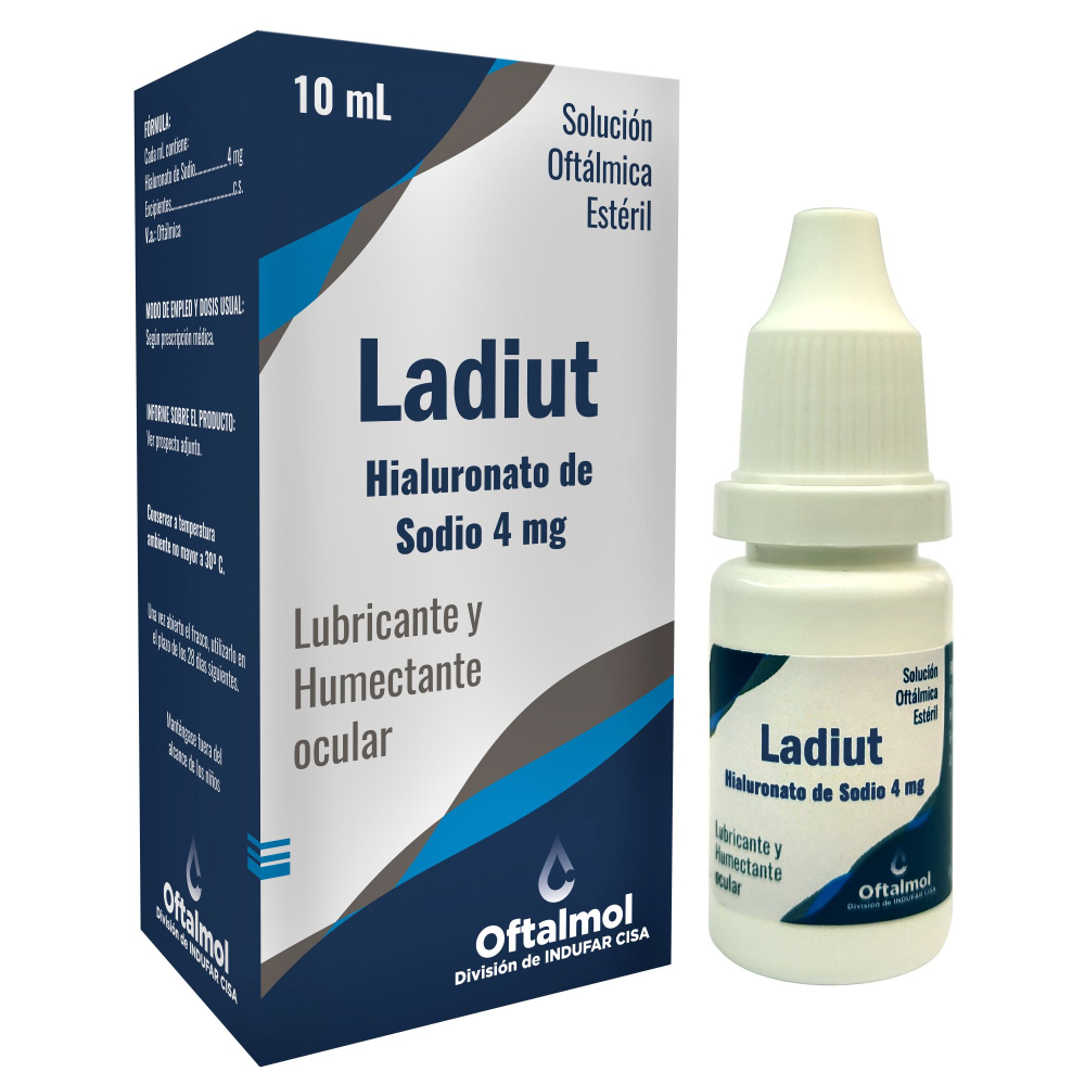 Ladiut Hialuronato de Sodio 4 mg Solución Estéril Oftálmica De 10 mL