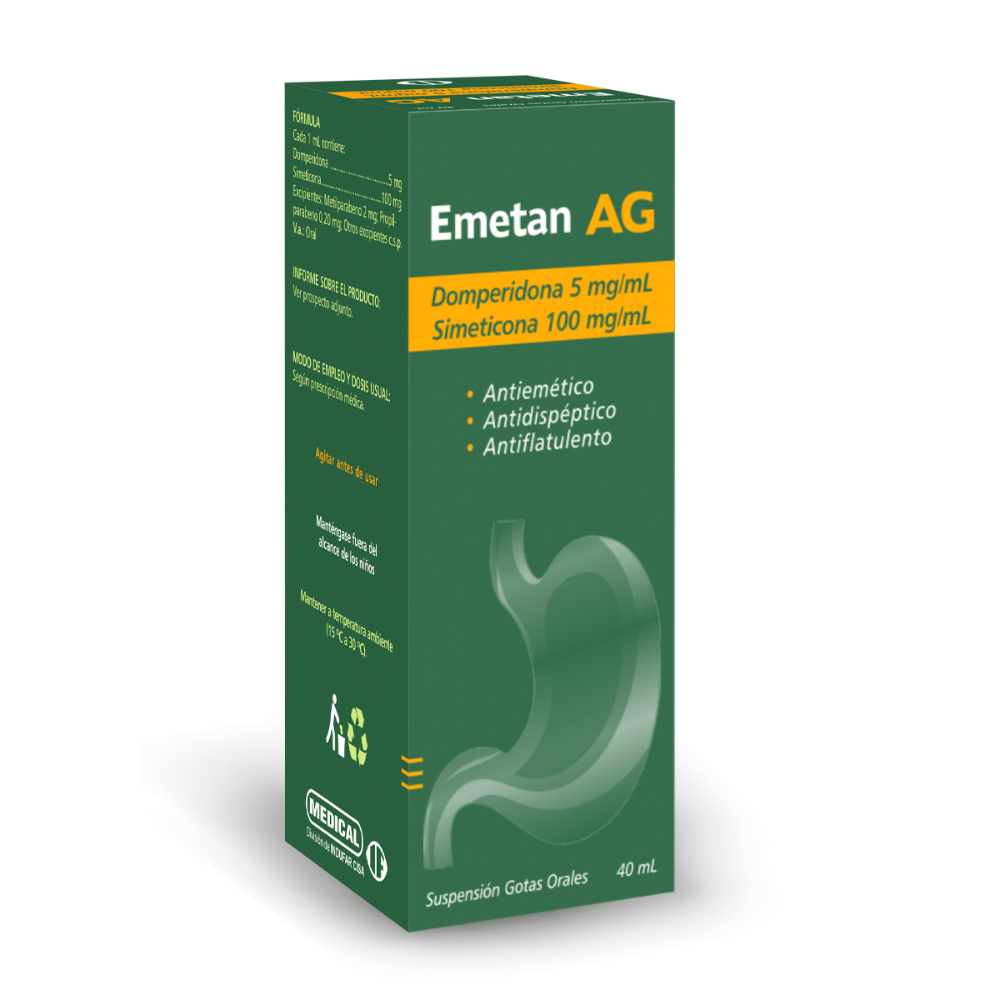Emetan AG Domperidona 5 mg Simeticona 100 mg Frasco de 40 ml