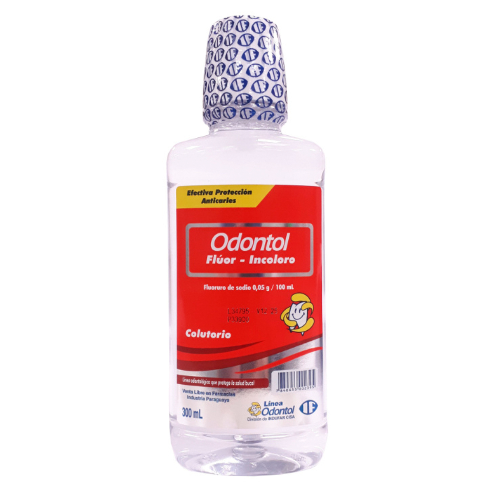 Enjuague Bucal Fluor Colutorio Odontol Frasco de 300 ml.
