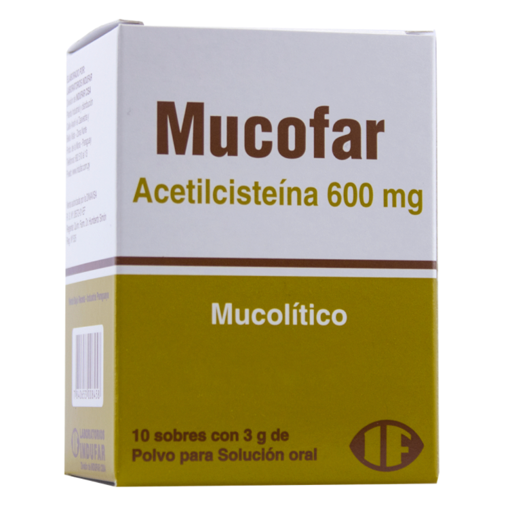 Mucofar Acetilcisteína 600 mg 10 sobres de 3 gr.